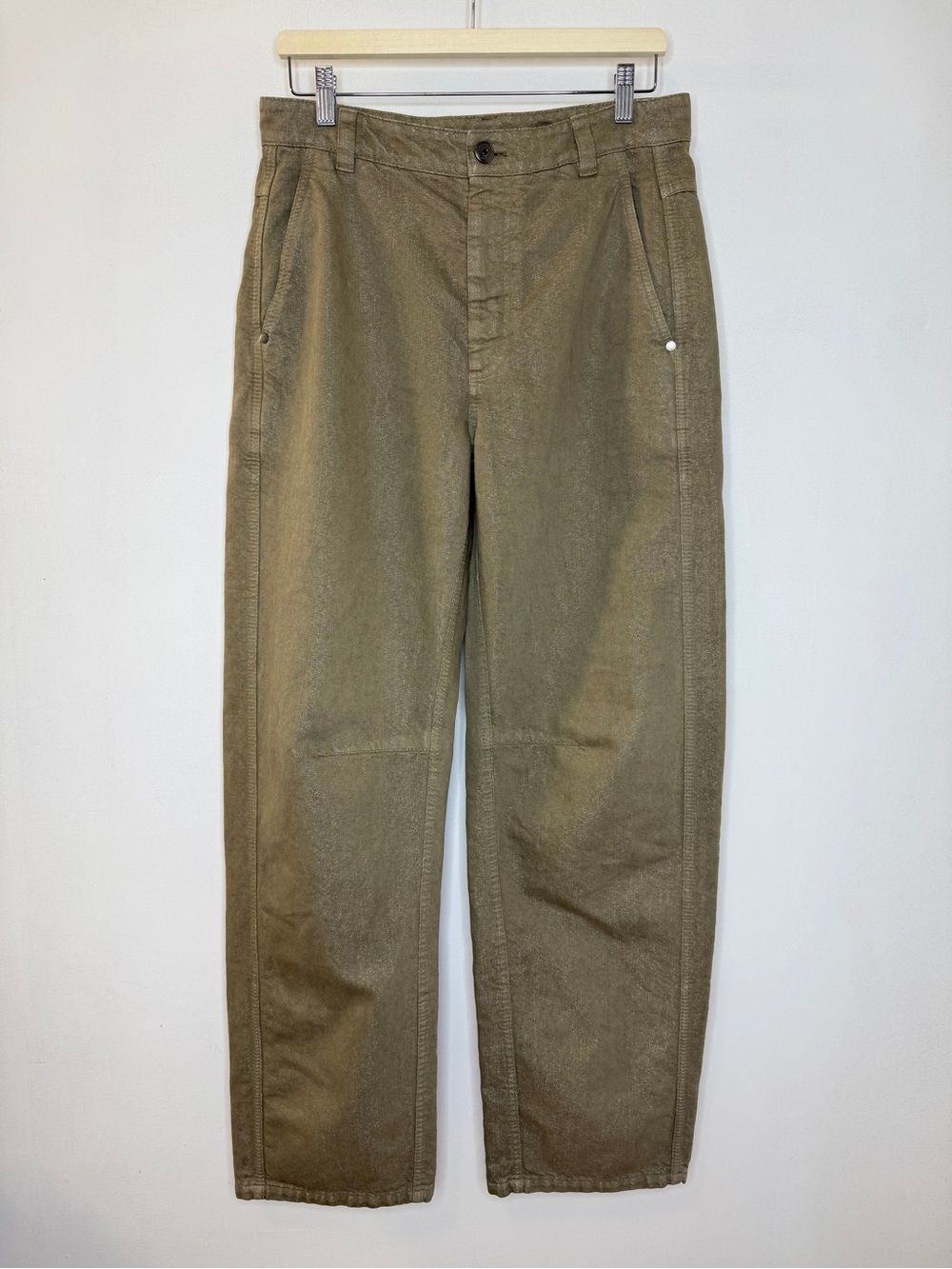 Brunello Cucinelli Monili Soft Curved Loose Taper Denim Trousers Womens US6 W31